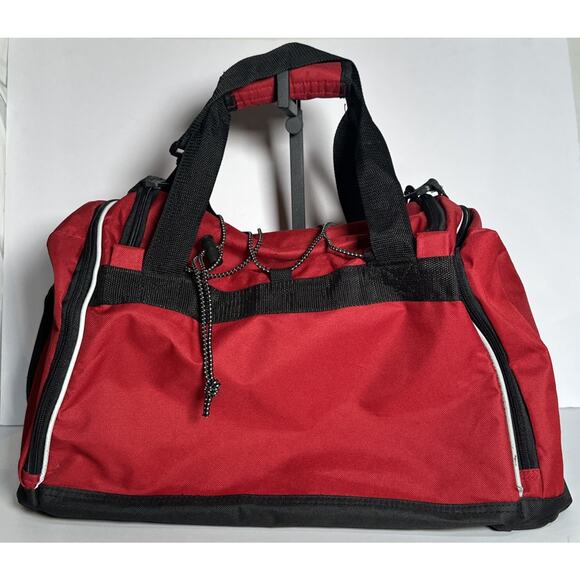 Protege 20"x 10.5” x 12.5” Red Duffel Bag w Bonus Bag 10”x 11” x3” Zip Net Back - Picture 2 of 7